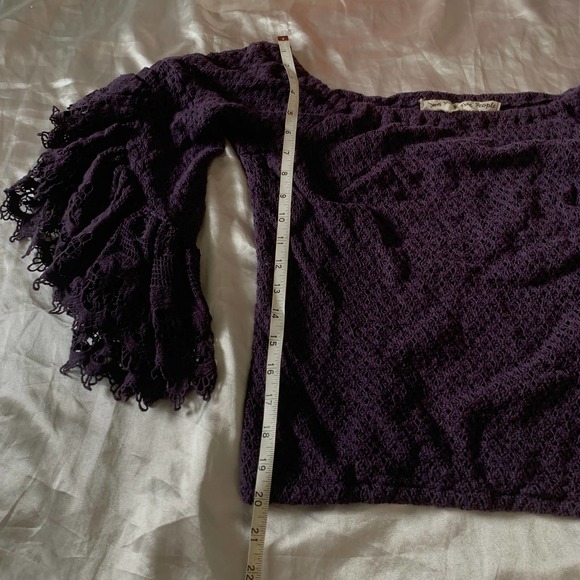 Jens Pirate Booty Free People XS Chemical Lace Off The Shoulder Top Purple Boho - Picture 11 of 14